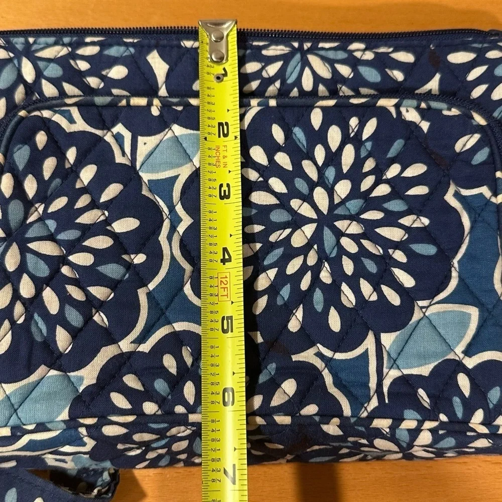Vera Bradley Little Hipster Crossbody Small Cotton Bag Petal Splash in Blue GUC
